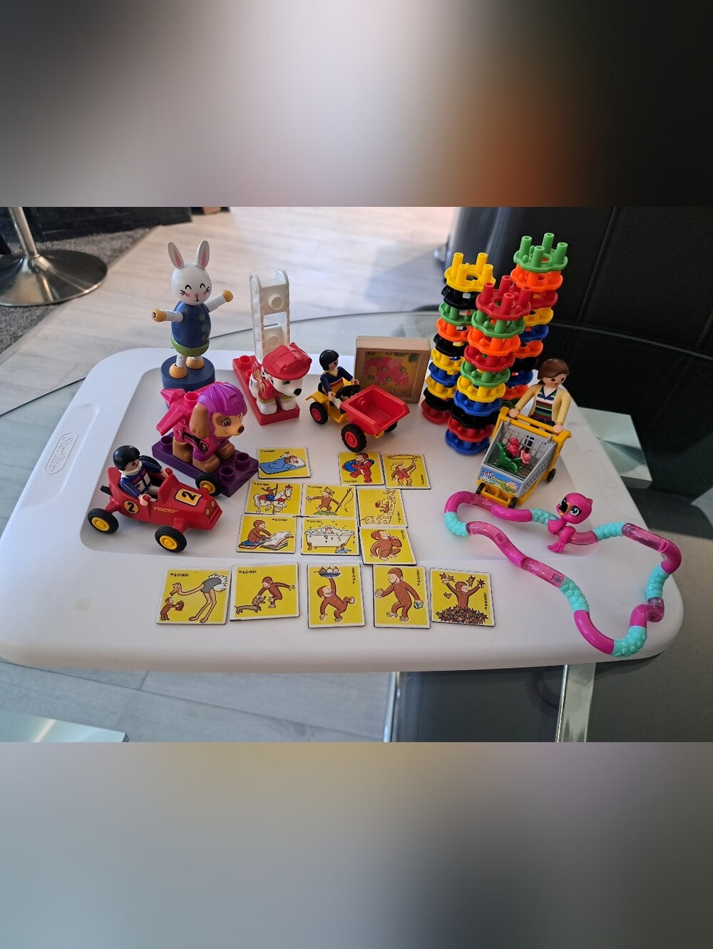 Set Of Small Toys Including Paw Patrol Figures And Mini Playmobil
